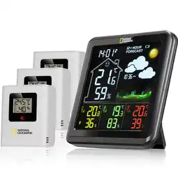 Netto Marken-Discount NATIONAL GEOGRAPHIC VA Farb-Wetterstation mit 3 Außensensoren, schwarz Angebot