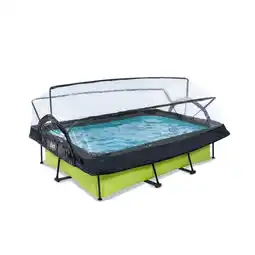 Netto Marken-Discount EXIT Lime Pool 220x150x65cm mit Abdeckung und Filterpumpe - grün Angebot