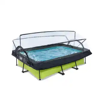 Netto Marken-Discount EXIT Lime Pool 220x150x65cm mit Abdeckung und Filterpumpe - grün Angebot