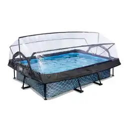 Netto Marken-Discount EXIT Stone Pool 300x200x65cm mit Abdeckung und Filterpumpe - grau Angebot