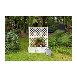Netto Marken-Discount Pflanzkasten groß 100 cm mit Zentralspalier, weiß Angebot
