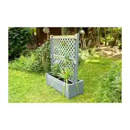 Netto Marken-Discount Pflanzkasten groß 100 cm mit Zentralspalier, grau Angebot