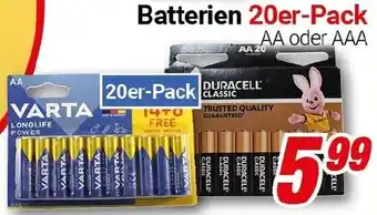 CENTERSHOP VARTA Batterien 20er-Pack Angebot