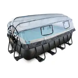 Netto Marken-Discount EXIT Black Leather Pool mit Sandfilterpumpe, Abdeckung und Wärmepumpe, versch Ausführungen Angebot