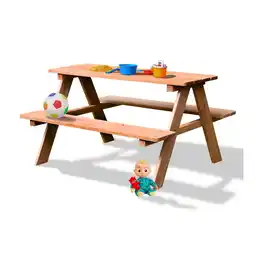 Netto Marken-Discount Coemo Picknicktisch Kindersitzgruppe Holz Farbe Natur Angebot