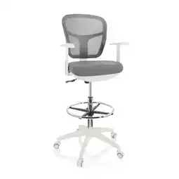 Netto Marken-Discount hjh OFFICE Counterstuhl TOP WORK 108 W Stoff/Netzstoff mit Armlehnen Angebot