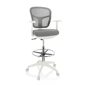 Netto Marken-Discount hjh OFFICE Counterstuhl TOP WORK 108 W Stoff/Netzstoff mit Armlehnen Angebot