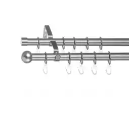 Netto Marken-Discount Lichtblick Gardinenstange Kugel, 20 mm, ausziehbar, 2 läufig 130 - 240 cm Chrom Matt Angebot