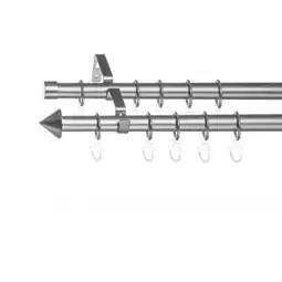 Netto Marken-Discount Lichtblick Gardinenstange Kegel, 20 mm, ausziehbar, 2 läufig 130 - 240 cm Chrom Matt Angebot