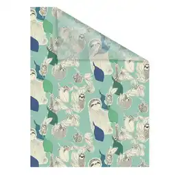 Netto Marken-Discount Lichtblick Fensterfolie selbstklebend, Sichtschutz, Sloths on turquoise - Grün Angebot