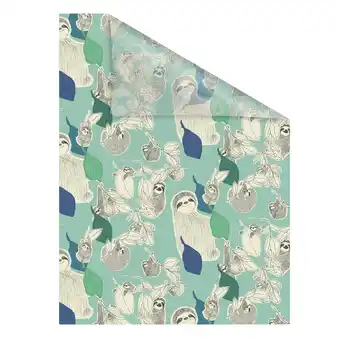 Netto Marken-Discount Lichtblick Fensterfolie selbstklebend, Sichtschutz, Sloths on turquoise - Grün Angebot