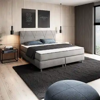 Netto Marken-Discount Inter Handels Boxspringbett Tokio 180x200 cm Webstoff anthrazit Angebot