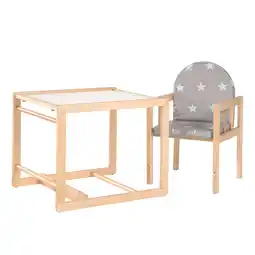 Netto Marken-Discount Kombihochstuhl 'Little Stars', Hochstuhl wandelbar zu Tisch & Stuhl, Holz natur, Sitz gepolstert Angebot