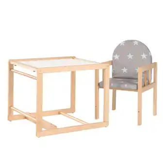 Netto Marken-Discount Kombihochstuhl 'Little Stars', Hochstuhl wandelbar zu Tisch & Stuhl, Holz natur, Sitz gepolstert Angebot
