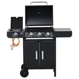 Netto Marken-Discount Outsunny Gasgrill Stahl, PP-Kunststoff Angebot