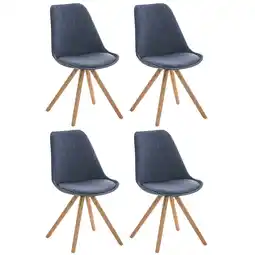 Netto Marken-Discount CLP 4er Set Stühle Pegleg Stoff Rund I Gepolsterte Schalensitze Mit Stoffbezug I Runde Holzbeine Angebot