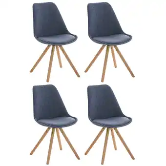 Netto Marken-Discount CLP 4er Set Stühle Pegleg Stoff Rund I Gepolsterte Schalensitze Mit Stoffbezug I Runde Holzbeine Angebot