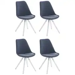 Netto Marken-Discount CLP 4er Set Stühle Pegleg Stoff Square I Eckige Holzbeine Aus Buchenholz I Gepolsterter Schalensitz Angebot