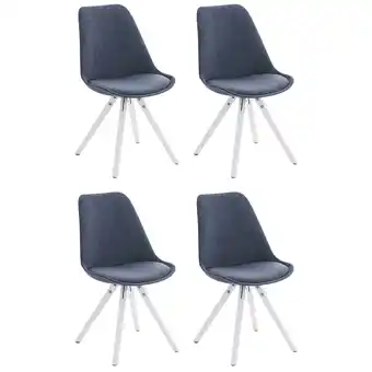 Netto Marken-Discount CLP 4er Set Stühle Pegleg Stoff Square I Eckige Holzbeine Aus Buchenholz I Gepolsterter Schalensitz Angebot