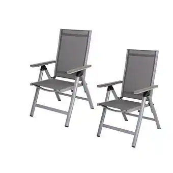 Netto Marken-Discount 2x Alu Klappstuhl Gartenstuhl Aluminium Campingstuhl Hochlehner Set grau Angebot