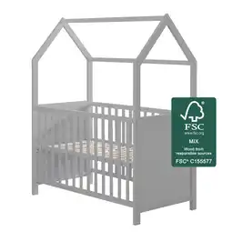 Netto Marken-Discount Hausbett 60 x 120 cm, FSC zertifiziert, taupe, 6-fach verstellbar, als Baby- & Beistellbett geeignet Angebot