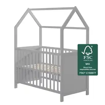 Netto Marken-Discount Hausbett 60 x 120 cm, FSC zertifiziert, taupe, 6-fach verstellbar, als Baby- & Beistellbett geeignet Angebot
