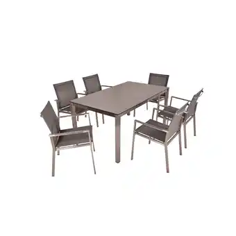 Netto Marken-Discount Garden Pleasure 7-tlg. Garten Tischgruppe Sitzgruppe Stapelstuhl Stuhl Metall Angebot