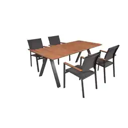 Netto Marken-Discount Garden Pleasure 5-tlg. Garten Tischgruppe Sitzgruppe Tisch Stuhl Möbel Holz Angebot