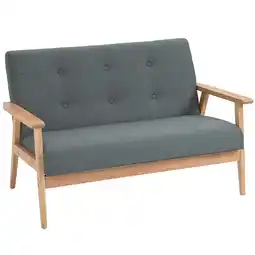 Netto Marken-Discount HOMCOM Doppelsofa Leinen, Gummiholz Angebot