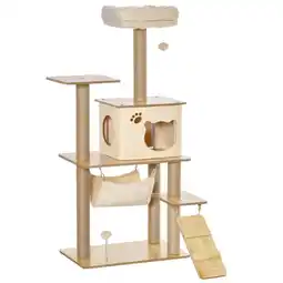 Netto Marken-Discount PawHut Kratzbaum Spanplatte der Klasse E1, Jute, Plüsch Angebot