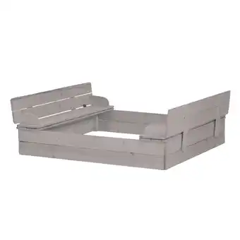 Netto Marken-Discount Sandkasten mit Deckel aufklappbar zu 2 Bänken, Massivholz, wetterfest, grau Angebot