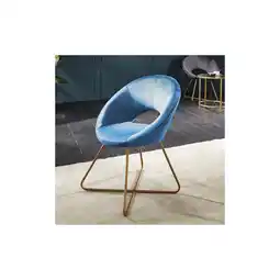 Netto Marken-Discount HOME DELUXE Samtstuhl SELESA mit Beistelltisch - Blau - versch. Farben Angebot
