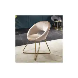 Netto Marken-Discount HOME DELUXE Samtstuhl SELESA mit Beistelltisch - Beige - versch. Farben Angebot