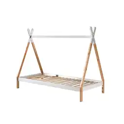 Netto Marken-Discount Tipi Zelt Bett Liegefläche 90 x 200 cm, inkl. Rolllattenrost, Ausf. Kiefer massiv natur/weiß Angebot