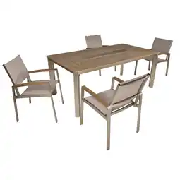 Netto Marken-Discount Garden Pleasure 5-tlg Garten Tischgruppe Sitzgruppe Tisch Stuhl Möbel Kunststoff Angebot
