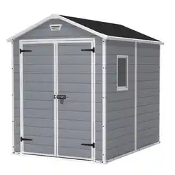 Netto Marken-Discount Keter Manor 6x8 Kunststoffgerätehaus grau/weiß Angebot
