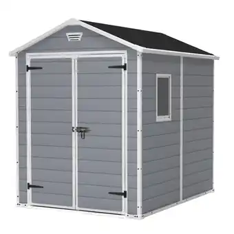 Netto Marken-Discount Keter Manor 6x8 Kunststoffgerätehaus grau/weiß Angebot