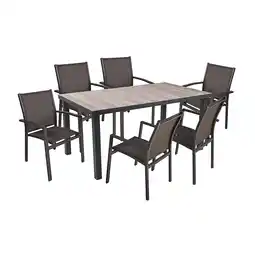 Netto Marken-Discount 7-tlg. Tischgruppe RANA Set Garten Sitzgruppe Outdoor Grau Metall Polster Möbel Angebot