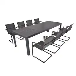 Netto Marken-Discount Garden Pleasure 9-tlg. Garten Tischgruppe Sitzgruppe Tisch Esstisch Stuhl Metall Angebot