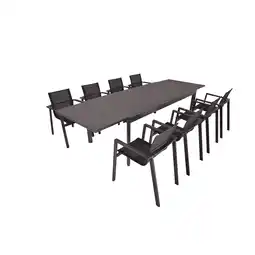 Netto Marken-Discount Garden Pleasure 9-tlg. Garten Tischgruppe Sitzgruppe Tisch Esstisch Stapelstuhl Angebot