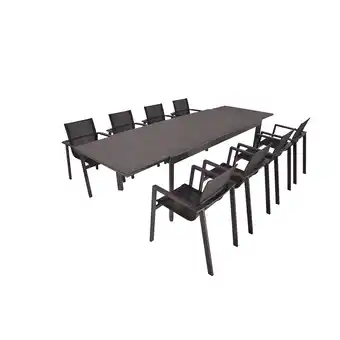 Netto Marken-Discount Garden Pleasure 9-tlg. Garten Tischgruppe Sitzgruppe Tisch Esstisch Stapelstuhl Angebot