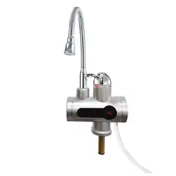 Netto Marken-Discount Mauk Wasserhahn mit Durchlauferhitzer, felxiblem Hals und Temperaturanzeige 3KW silber Angebot