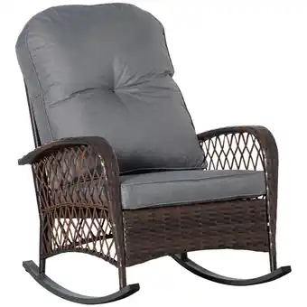 Netto Marken-Discount Outsunny Schaukelstuhl Stahl, PE-Rattan, Polyester, Schaumstoff Angebot
