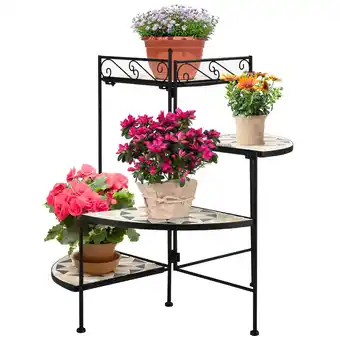 Netto Marken-Discount Outsunny Blumenständer Metall, Keramikfliesen Angebot
