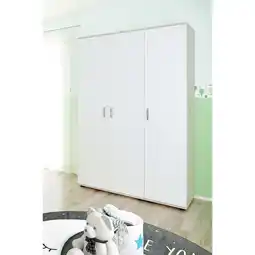 Netto Marken-Discount nonjoo. Babyzimmer Lani Kleiderschrank 3-trg., mit Fachböden, Kleiderstange und Wäschefächern Angebot