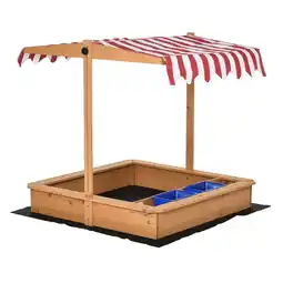 Netto Marken-Discount Outsunny Sandkasten Tannenholz, Vliesboden, Polyester, Kunststoff Angebot