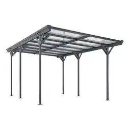 Netto Marken-Discount Juskys Carport mit Flachdach 5x3 m – freistehende Überdachung aus Aluminium mit Doppelstegplatten Angebot