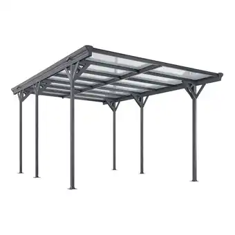 Netto Marken-Discount Juskys Carport mit Flachdach 5x3 m – freistehende Überdachung aus Aluminium mit Doppelstegplatten Angebot