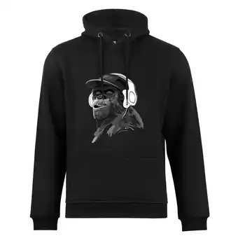 Netto Marken-Discount Cotton Prime Kapuzensweatshirt mit Affenmotiv - Monkey mit DJ-Kopfhörer Angebot