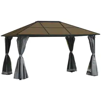 Netto Marken-Discount Outsunny Gartenpavillon Alu, Eisen, Polycarbonat, Polyester Angebot